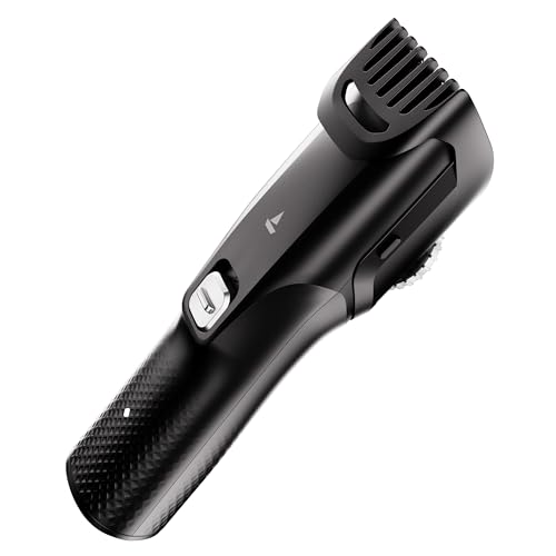 boAt Slazer S100 Beard Trimmer For Men, 300 min runtime,2X Fast Charging, USB Type C, Metallic Finish, Adjustable Comb, Stainless Steel Blades, 2 Year