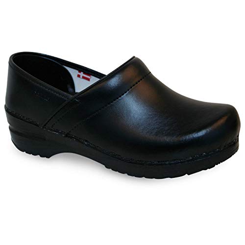Sanita PU-Coated Leather Professional Clogs for Men - Arch Support, Durable, Closed-Back Slip-On Shoes