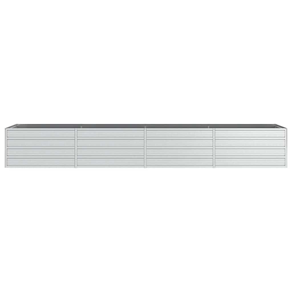 Jardín de 320 x 80 x 45 cm – robusto bancal de acero galvanizado en plata – Gran bancal elevado para jardín, balcón y terraza – perfecto para verduras, hierbas y flores
