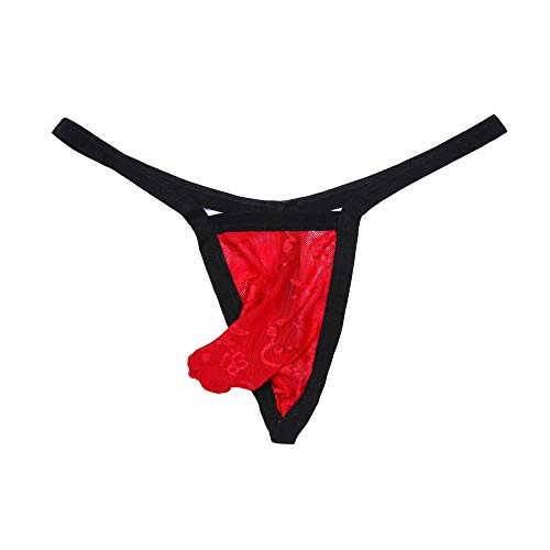 MuscleMate Men's Thong T-Back Underwear, Hot Men's See-Through Thong G-String T-Back Undie.