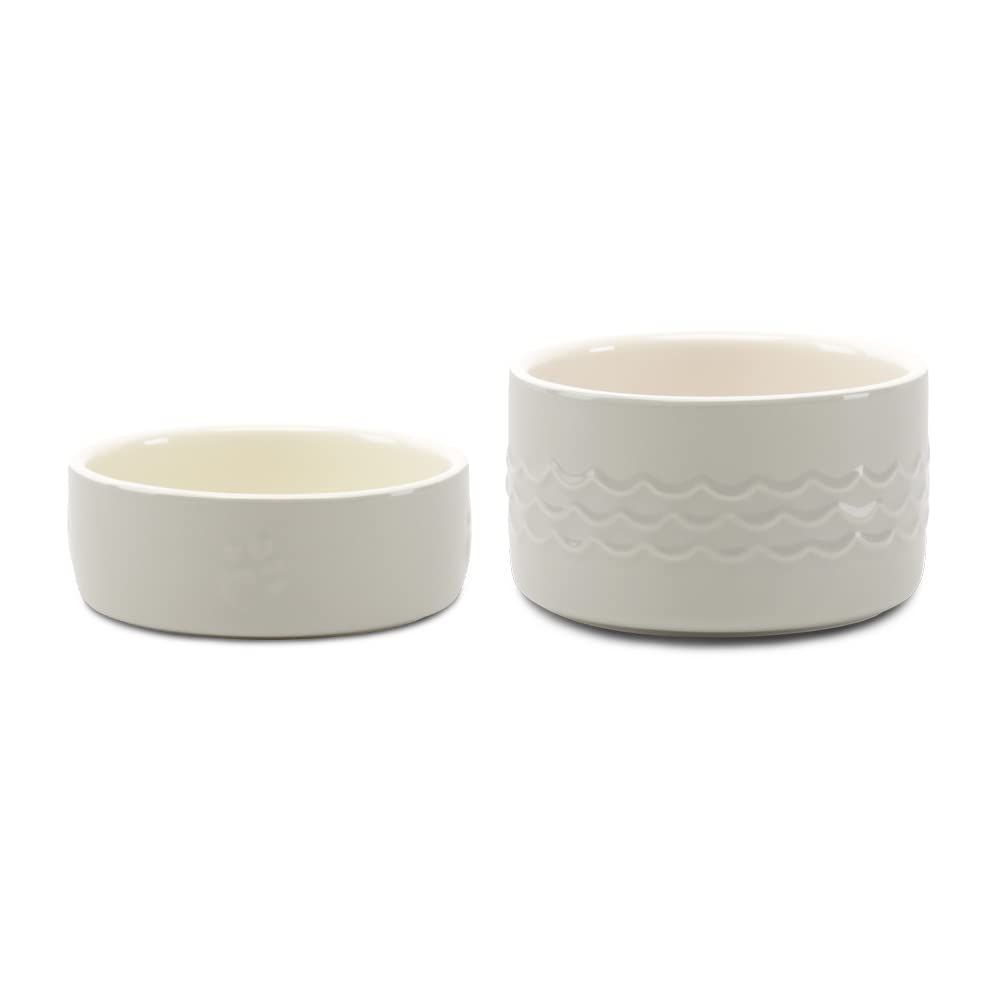 Scruffs Icon 13Cm Food & Drink Set - Light Grey Bow/Rcd/823984