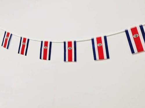 Costa Rica Flag 40 Pcs Costa Rica Flag, Costa Rica Garland 11.4M, Costa Rica Pennants