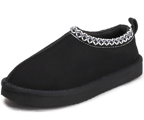 Slippers for Women Genuine Suede Water Resistant Women's Slippers with Memory Foam and Faux Fur Lining Comfy Slippers Gifts for Women Footwear