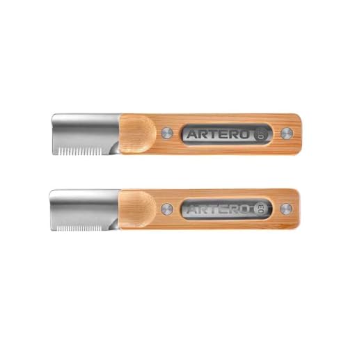 MPP Pro Quality Stainless Steel Durable Wood Handle Dog Groomers Stripping Knives (Full Set - Both Sizes)