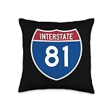 Interstate 81 Sign I-81 Highway Virginia Pennsylvania NY Throw Pillow