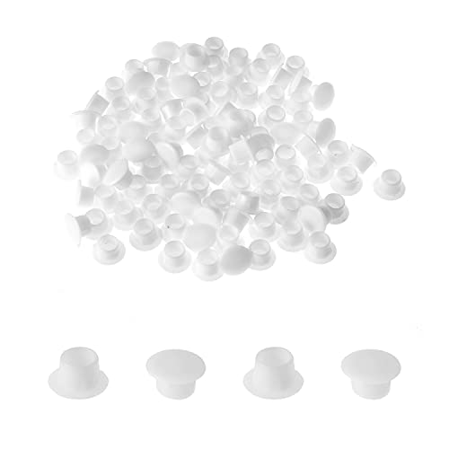 Image of MroMax 100Pcs Screw Cap Cover Fit 0.31 inch Hole Dia Plastic Tube Cover Shelf Peg Hole Plugs for Nail Cupboard Bookshelf Adjustable Shelf Closet Cabinet Bracket Furniture White Tone