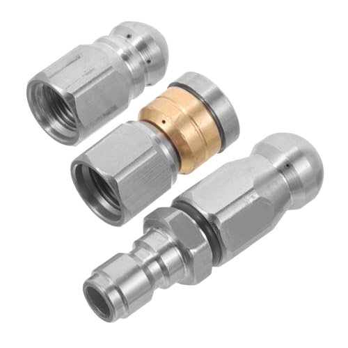 JOINPAYA 3Piezas Boquilla De Inoxidable Para Limpieza Sagües Boquilla Pulverizadora Para Alcantarillado Accesorio Instalar y Usar