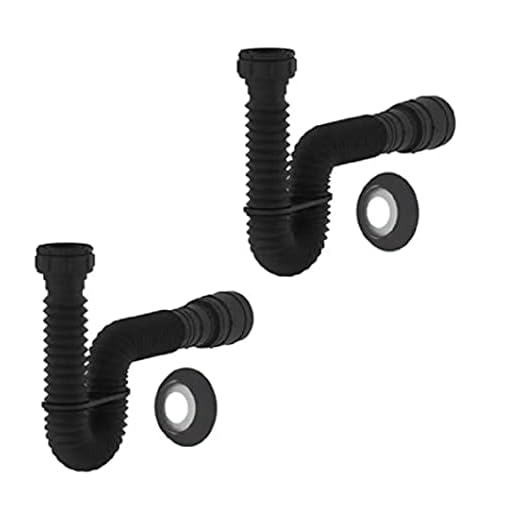 KIT 02 - SIFAO PRETO TUBO EXTENSIVO UNIVERSAL COM CANOPLA LINHA BLACK BLUKIT 030140