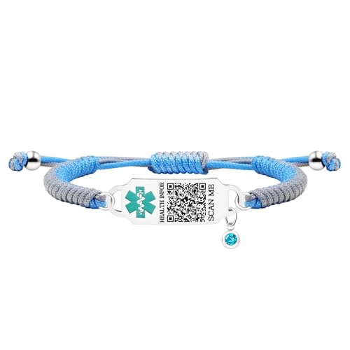 Uloveido Pulsera de identificación médica con código QR, alerta de salud...