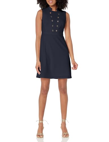 Image of Tommy Hilfiger Womens Sleeveless Mock Collar DressDress