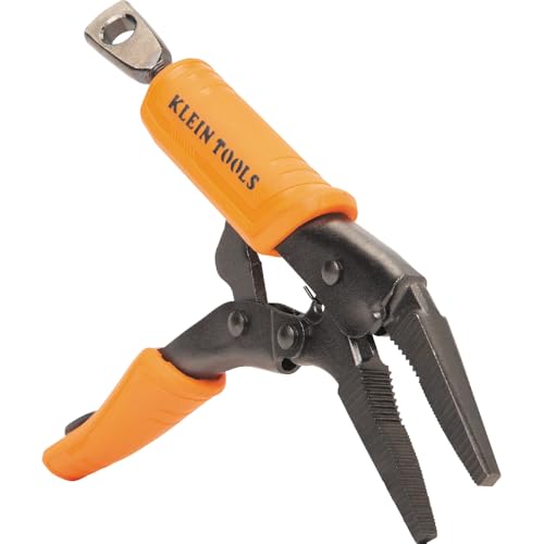Image of Klein Tools 38610 Locking Plier, Long Nose with Lever Release Handles, High Torque, Ideal for Tight Spaces, 4-Inch