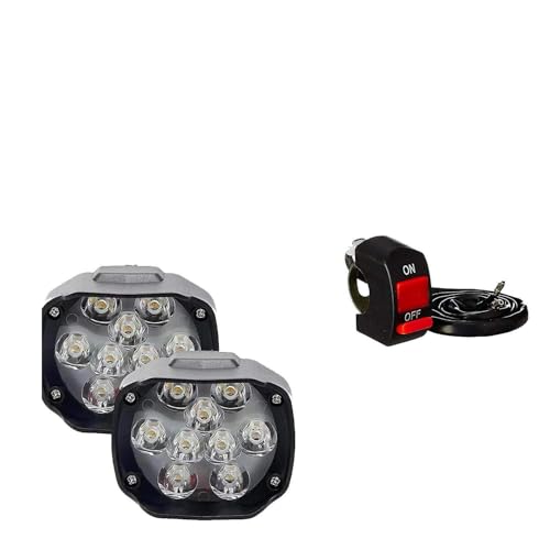 Image of 9LED High Brightness,waterproof Anti Fog Headlight with Switch (white) (set of 2) For KTM Duke 390