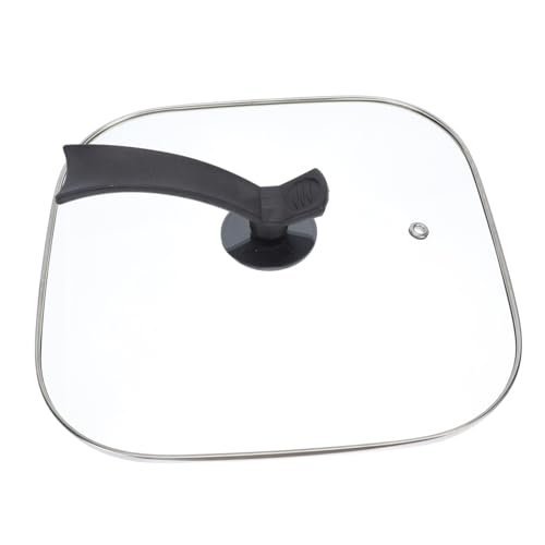 Ipetboom Tapa Cuadrada de Vidrio Templado para Olla Eléctrica Multifuncional Resistente con de Acero Inoxidable para Cocina Protege y Conserva la Temperatura Alimentos