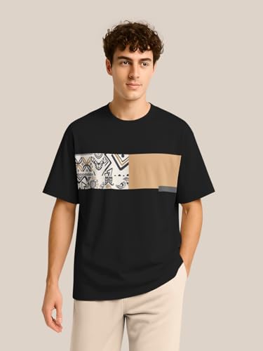 Image of BULLMER Trendy Co-ords with Oversized T-Shirt & Pants Clothing Set for Men | Cotton Blend Cord Set for Men