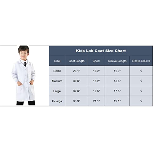 Clanitris Baby Girls Kids Unisex Lab Coat For Scientist Role Play Costume Set - Halloween Dress (Medium, White) #TOP1