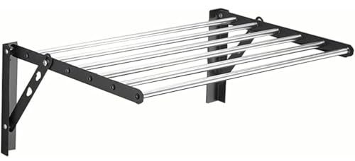 Tendedero De Ropa Extensible Montado En La Pared, Rieles De Toalla For Secador De Aire De Acero Inoxidable sobre Ropa De Baño, Secador De Toallas For Interiores, Acero Inoxidable(80cm)