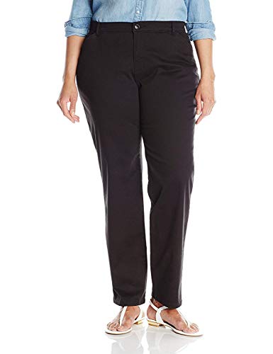 Lee Women's Plus-Size Relaxed Fit All Day Pant, Black, 18W/Petite