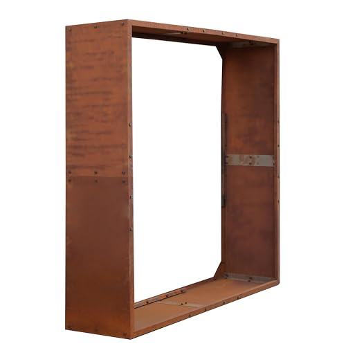 ESTEXO Brennholzlager Holzunterstand Rost Brennholzregal Edelrost Sichtschutzwand Cortenstahl (150x150x38 cm)