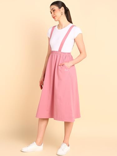 Image of ZELENA Maternity Jersey Skirt for Women with Pockets | 100% Soft Cotton Pregnancy & Postpartum Skirt | Stretchable Maternity Skirt with Detachable Strap for Mothers