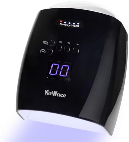 Cordless UV LED Nail Lamp, 66W Rechargeable Gel Nail lamp, Cordless UV Light for Gel Nails with Auto Sensor & 5 Timer for Home & Salon (Black)