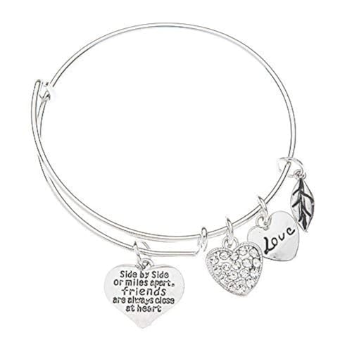 Infinity Collection - Best Friends Bracelet - Non-Tarnish, Premium Quality - Side By Side or Miles Apart, Friends are Close at Heart Giftable