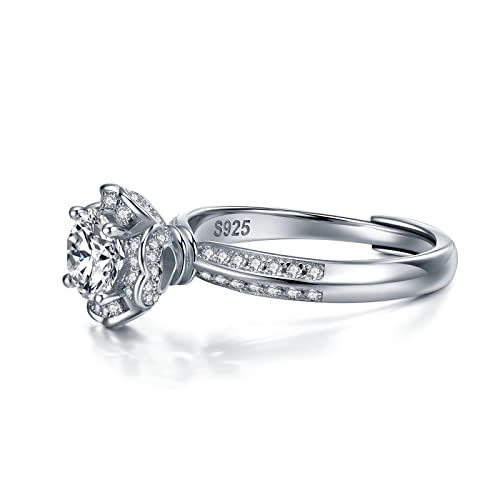 Atylyk Moissanite Engagement Ring Solitaire Sterling Silver Promise Rings for Women Lady4