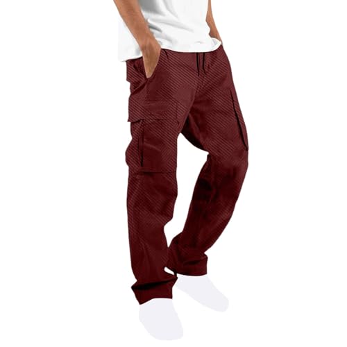 Men's Cargo Pants Lightweight Relaxed Fit Outdoor Sweatpants Hiking Joggers Classic Fit Multi Pockets Fashion Trousers