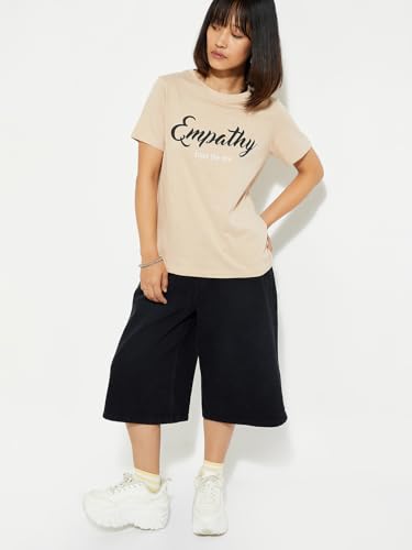 Image of Max Women's Cotton Regular Fit URB N Graphic Printed T-Shirt - Pack of 2