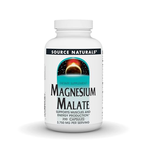 Source Naturals Magnesium Malate, Supports Muscles and Energy Production*, 3750 MG - 200 Capsules