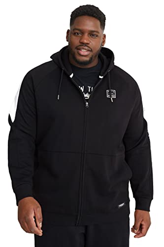 C&A Herren Hoody Sweatjacke Rundhalsausschnitt Colour-Blocking schwarz 3XL