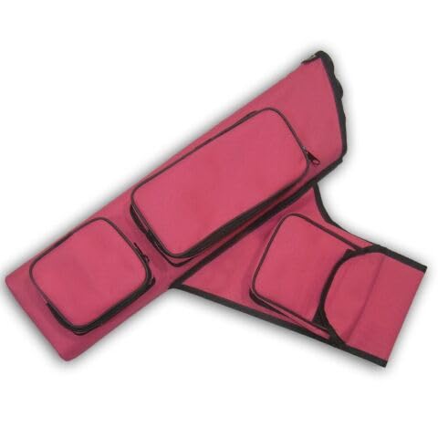 CarolUSA Archery Hunting, Indoor Outdoor Sport, Target Shooting Practicing 4 Arrow Tubes Nylon Fabric Hip Side Arrow Holder, Arrow Quiver,Bag with 3 Large Accessories Pockets (Left Handed)