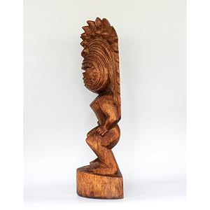 G6 Collection 24" Extra Large Handmade Wooden Primitive Tribal Statue Sculpture Tiki Bar Totem Handcrafted Unique Gift Art Decorative Home Decor Accent Figurine Decoration Hand Carved Spiky Hair G6 Collection 24 Extra Large Handmade Wooden Primitive Tribal Statue Sculpture Tiki Bar Totem Handcrafted Unique Gift Art Decorative Home Decor Accent Figurine Decoration Hand Carved Spiky Hair