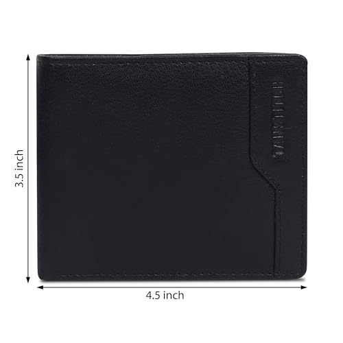 Image of TANSTITCH Slim Leather Wallet || Compact, Minimalist & Thin Wallet || RFID Protected (Black)