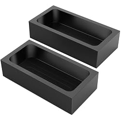 Nelyrho 2-Pack 2.2lbs Graphite Ingot Molds for Metal Casting & Melting | High-Purity Graphite Casting Molds for Gold, Silver, Copper & Aluminum, Heat Resistant Up to 2000°C, Ideal for Jewelry Making