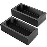 Nelyrho 2-Pack 2.2lbs Graphite Ingot Molds, High-Purity Casting Molds for Gold, Silver, Copper, Aluminum, and Brass, Heat Resistant Up to 2000 Degrees