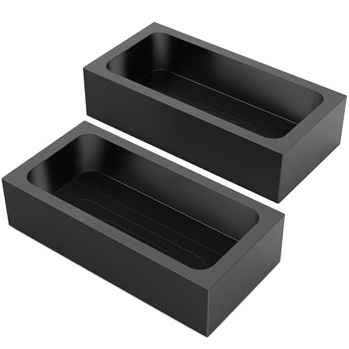 Nelyrho 2-Pack 2.2lbs Graphite Ingot Molds High-Purity Casting Molds for Gold Silver Copper Aluminum and Brass Heat Resistant Up to 2000 Degrees