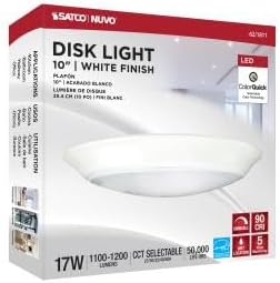 Miniatura 8 de Nuvo Luz de disco LED 621811, CCT seleccionable 2700K3000K3500K4000K5000K, 10 pulgadas, blanco