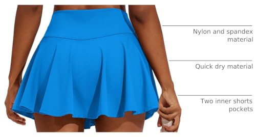 Image of PINSPARK Womens Tennis Skirt Pleated Athletic Skirts with Pockets Shorts High Waisted Golf Skort for Workout Pickleball