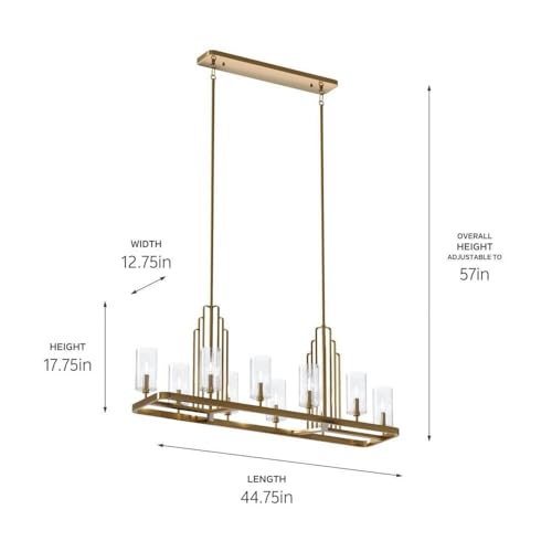 Kichler Kimrose 10 Light Linear Chandelier with Clear Fluted Glass in Polished Nickel and Satin Nickel by Kichler - Used condition - Image 9
