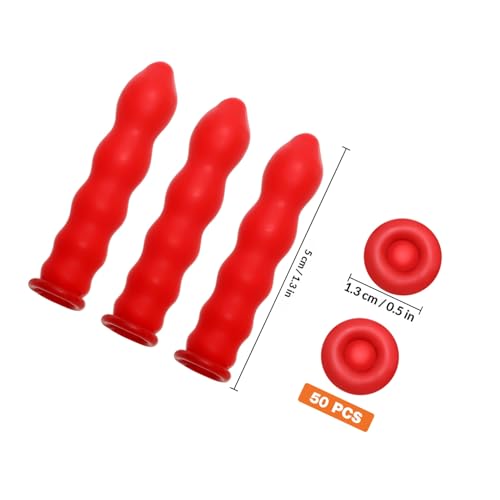50 tapones para sellar masilla y adhesivo rojos miniatura 2
