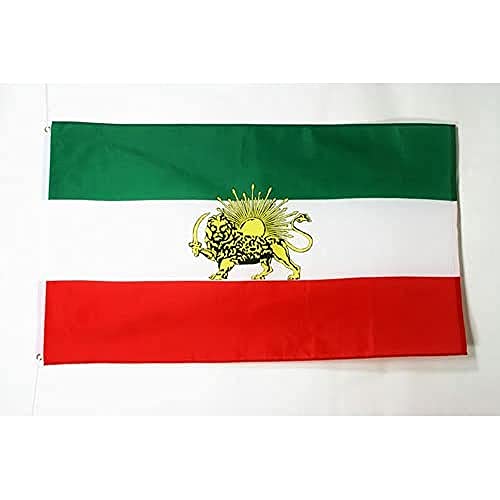 Image of AZ FLAG - Iran Old Flag - 2x3 Ft - 100D Polyester Former Iranian Banner with Two Metal Grommets - Fade Resistant - Vivid Colors - 2' x 3' Feet - 90x60 Cm