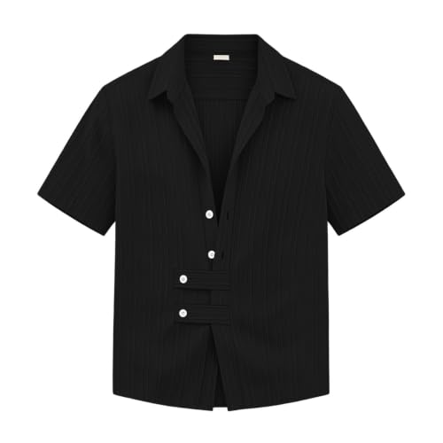 Chemise d'été décontractée homme chic avec boutons coupe droite