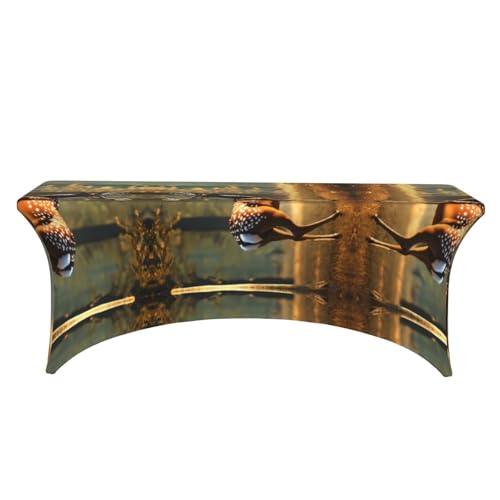 Nappe rectangulaire extensible motif cerf pour table sans pli 1.8m - 3