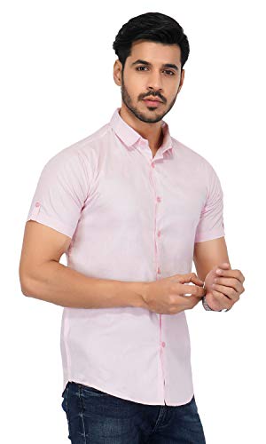 Image of U-TURN Men's Cotton Solid Half Sleeve Shirt