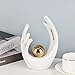 XMGZQ White and Gold Ceramic Abstract Statues and Sculptures, Modern Decor for Living Room, Dining Table, Coffee Table, Shelf, Entrance, Desktop
