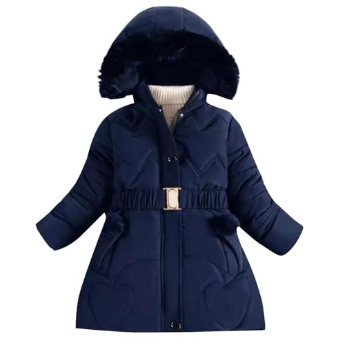 Kids Winter Coat Fleece Fuzzy Hooded Zip Up Heavyweight Girls Puffer Jacket Fall Thermal Cute Thick Long Dress Coats