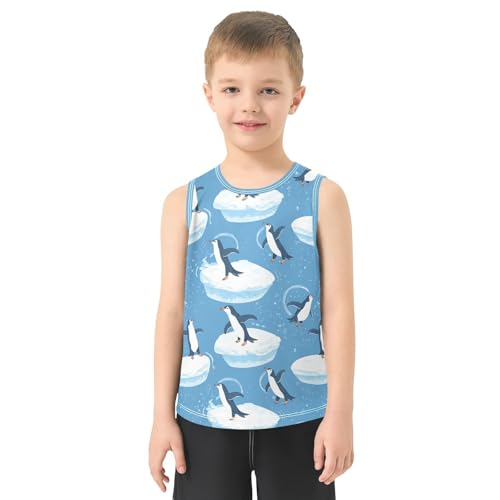 Boys Tank Top Shirts Penguin Animal Cartoon Ice Sleeveless T-Shirts Crew Neck for Kids Clothing Children2