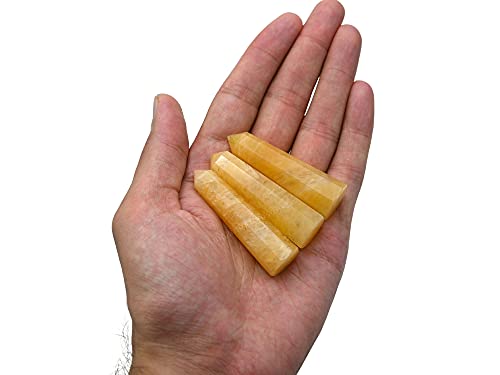 Image of Amazing Gemstone Yellow Aventurine Crystal Towers - Natural Healing Crystal Point Obelisk for Reiki Healing and Crystal Grid (2 inch to 3 inch Inch)