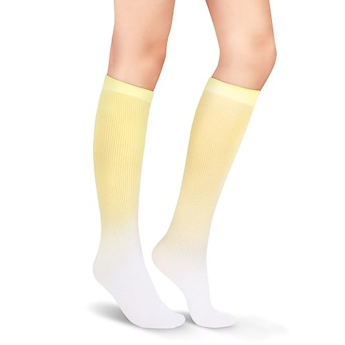 Image of Benefeet Sox Women Girls Thin Nylon Knee High Socks Long Tube Socks Unisex Soft Cozy High Calf Sock Tie Dye /Gradient