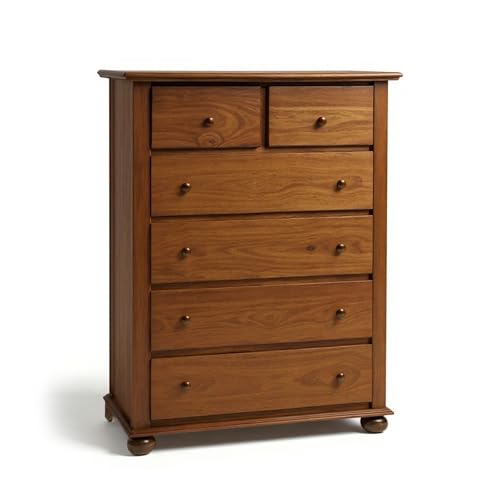 Mar.c.a. Design - Cassettiera in Legno 50x102x143 cm 6 Cassetti - Cassettiera Arte Povera Piedini Tondi Made in Italy